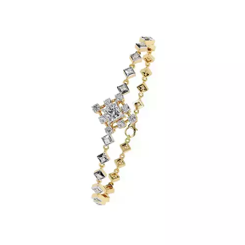 3D Printable Jewelry design of Bracelet with diamonds