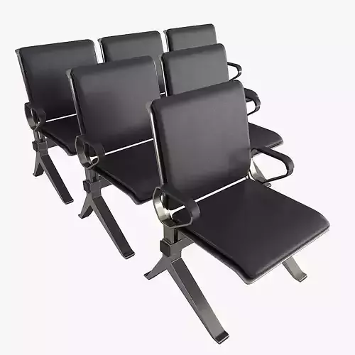 Airport Seats set of 3 Low-poly 3D model