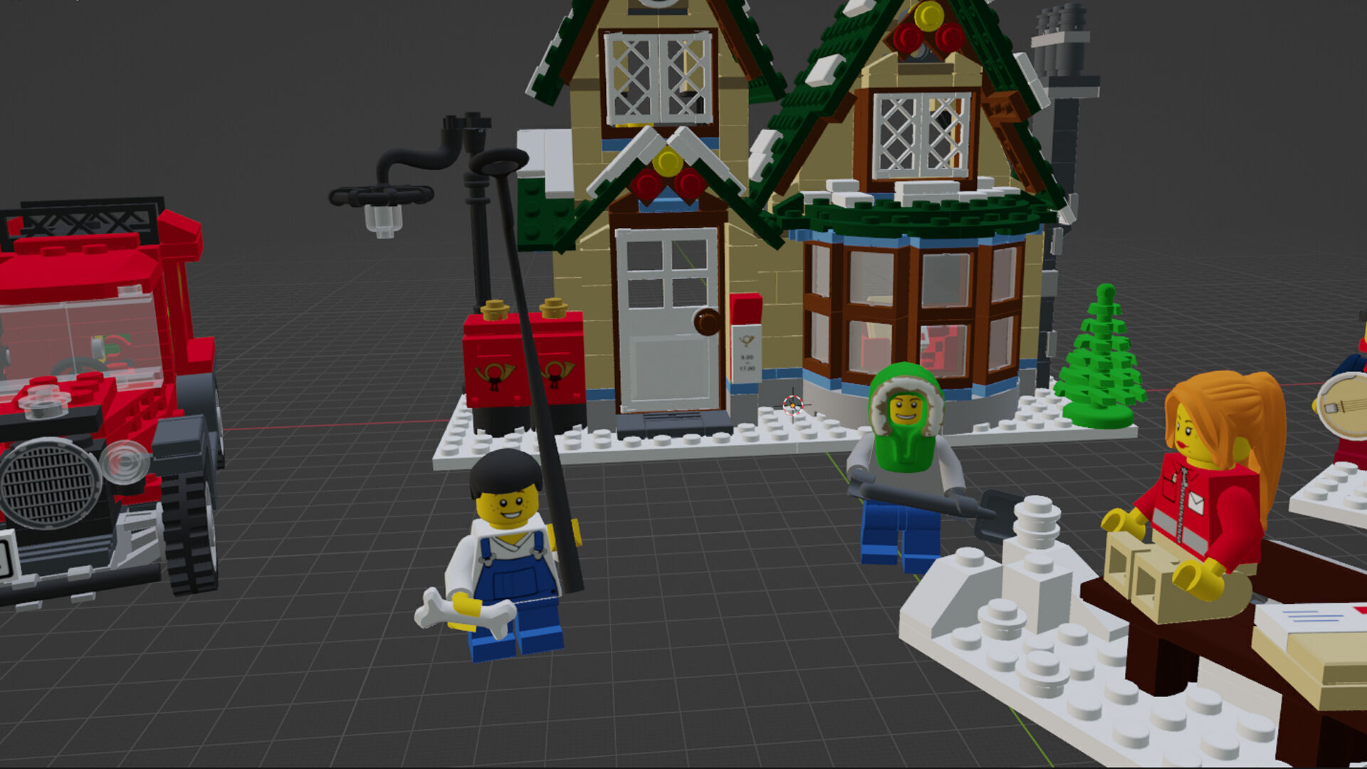 Wikibricks3D - 10222 Winter Village Post Office 3D print model_1