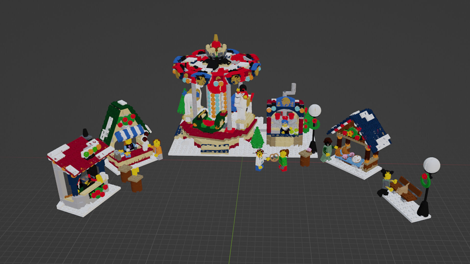 Wikibricks3D - 10235 Winter Village Market 3D print model_1