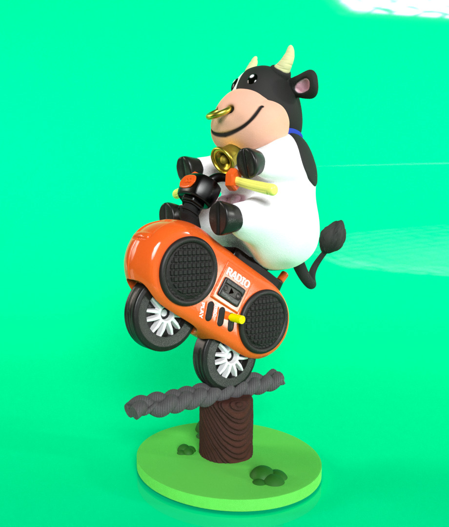 Mario kart world cow 3D print model_3