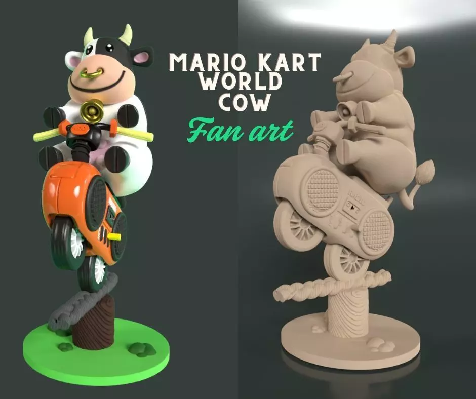 Mario kart world cow 3D print model_0