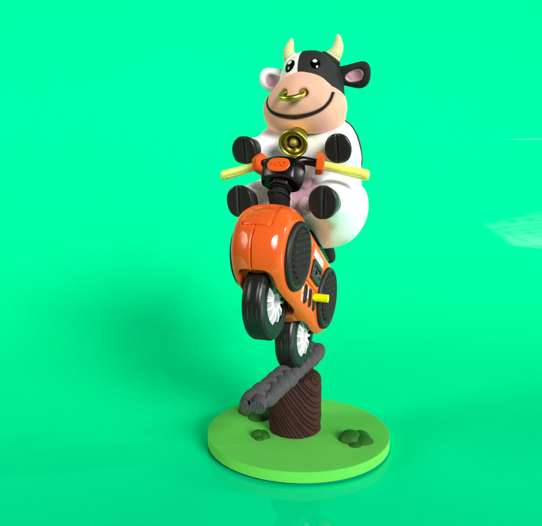 Mario kart world cow 3D print model_1