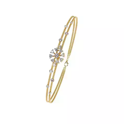 3D Printable Jewelry design of Bracelet with diamonds