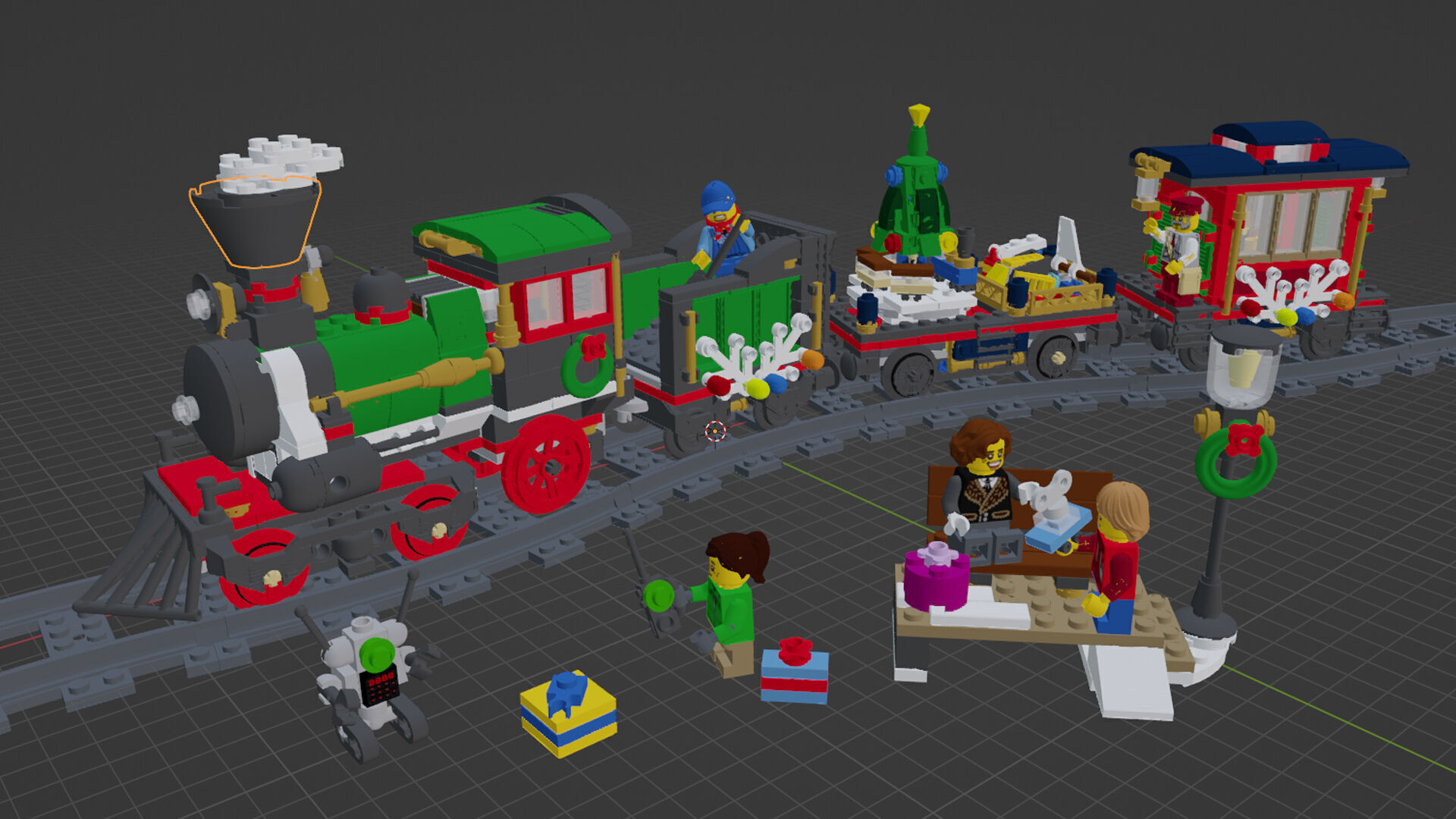 Wikibricks3D - 10254 Winter Holiday Train 3D print model_1
