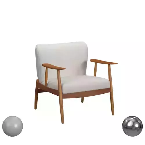 TROUBADOUR NATURAL WOOD FRAME CHAIR 3D model