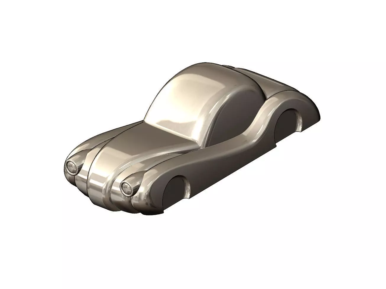 1952 Jaguar XK 120 FHC Coupe car sculpture 3D print model_0