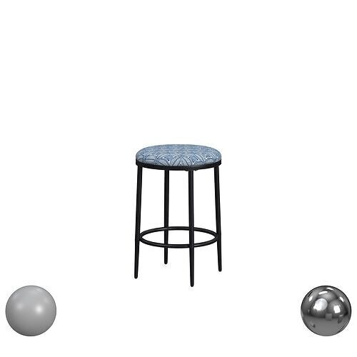 HomePop Upholstered Metal Barstool - Indigo Print 3D model