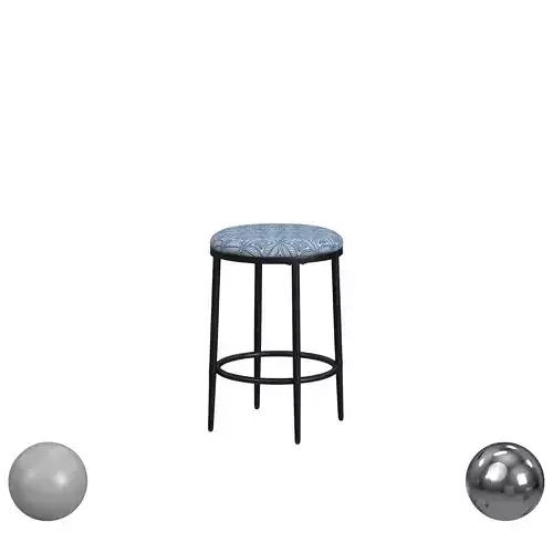 HomePop Upholstered Metal Barstool - Indigo Print