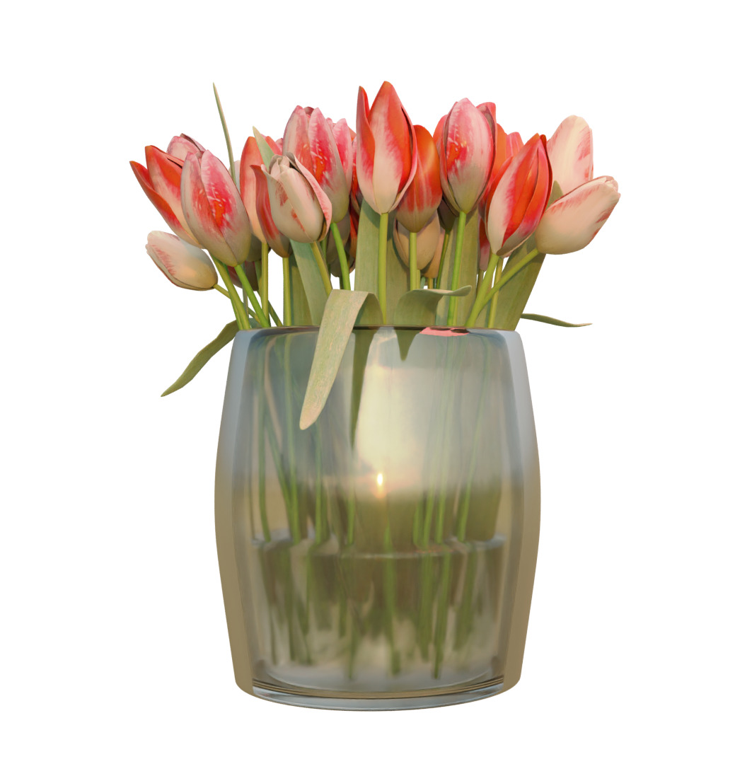  Bouquet of Red Tulips 3D model_4