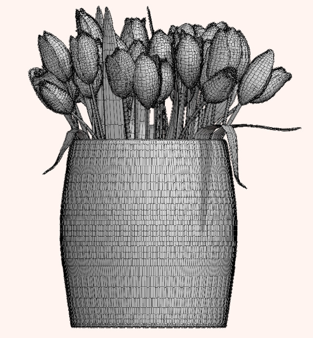 Bouquet of Red Tulips 3D model_6