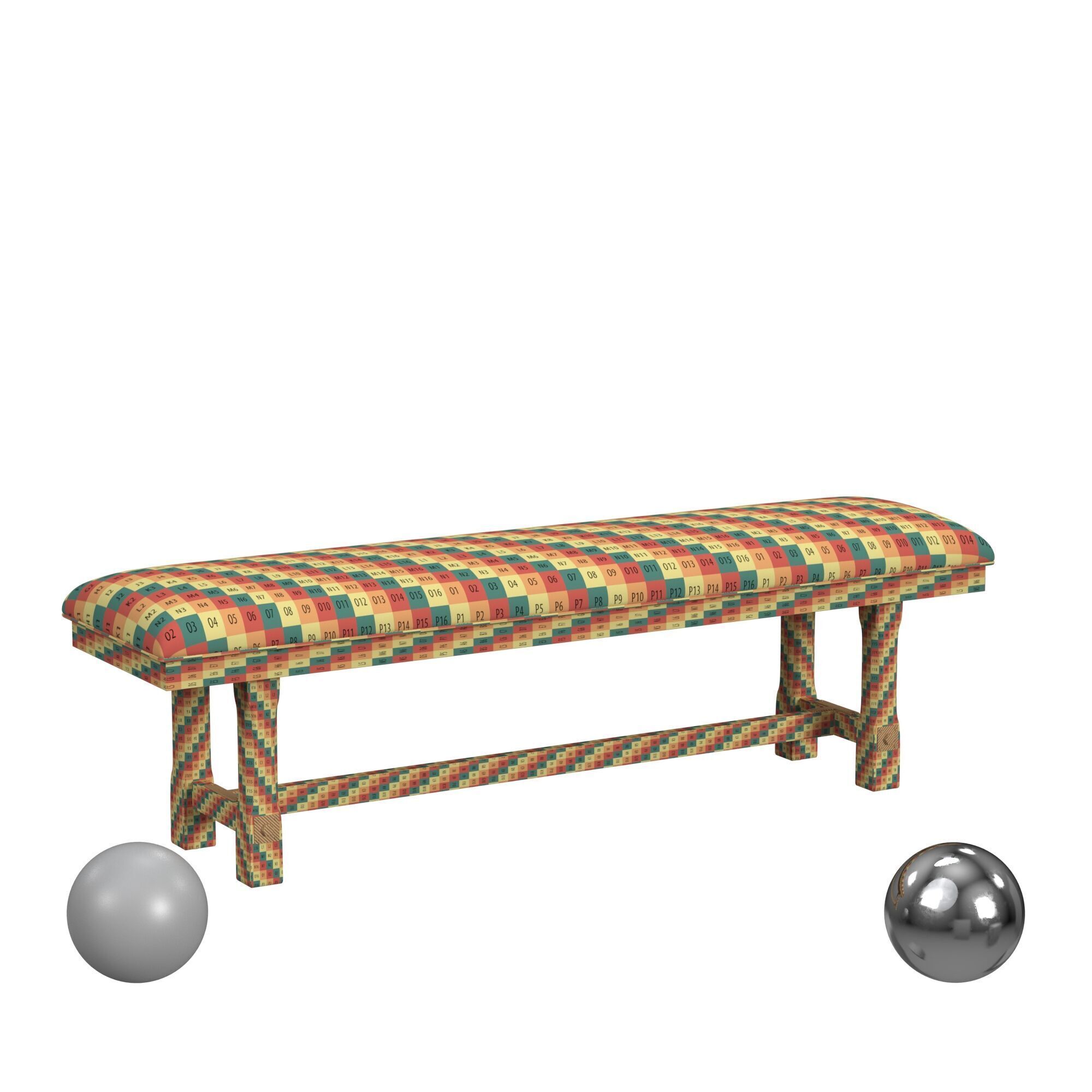 Laguna Dining Bench 3D model_2