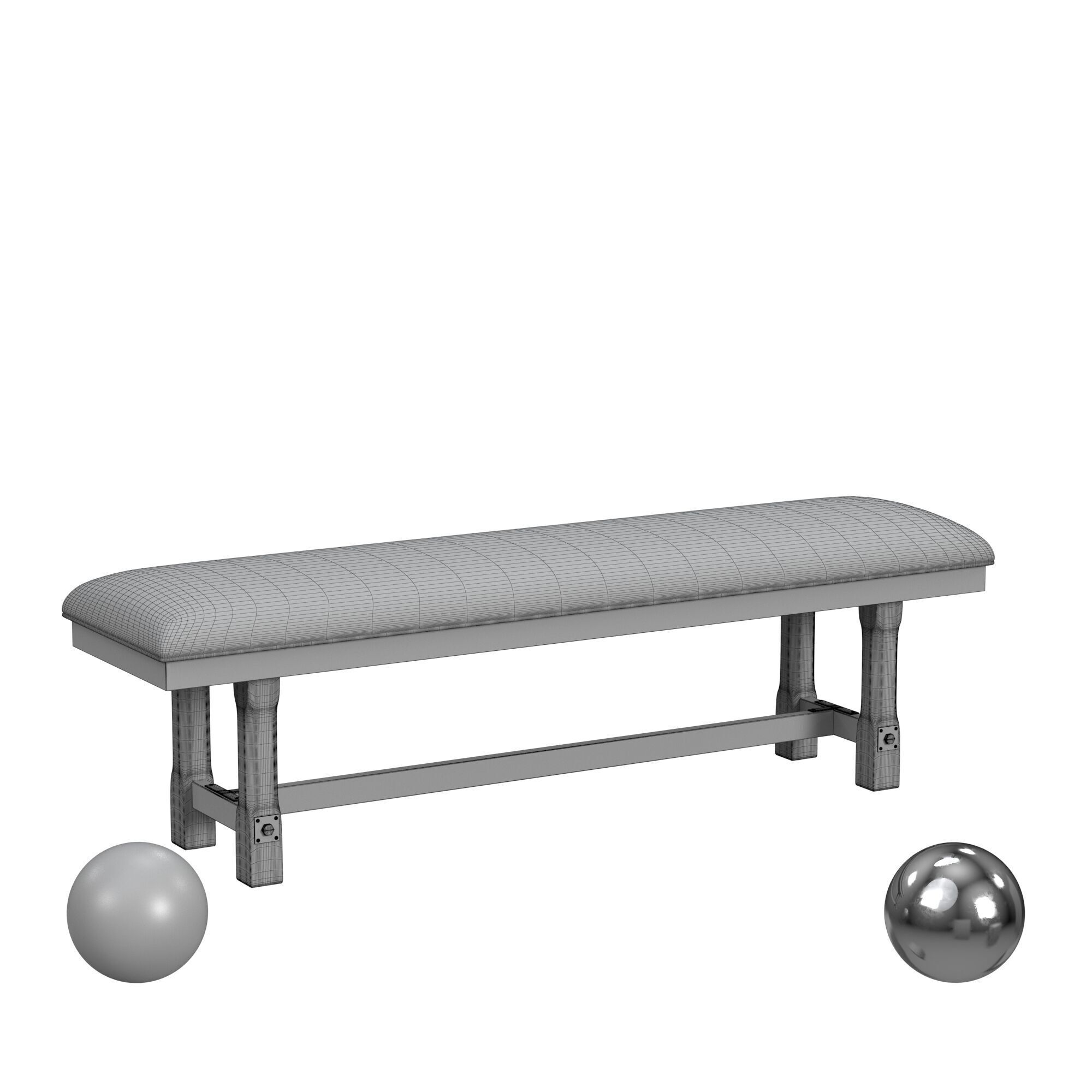 Laguna Dining Bench 3D model_3