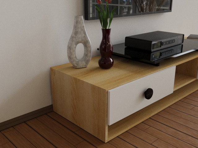 TV stand set 3D model_3