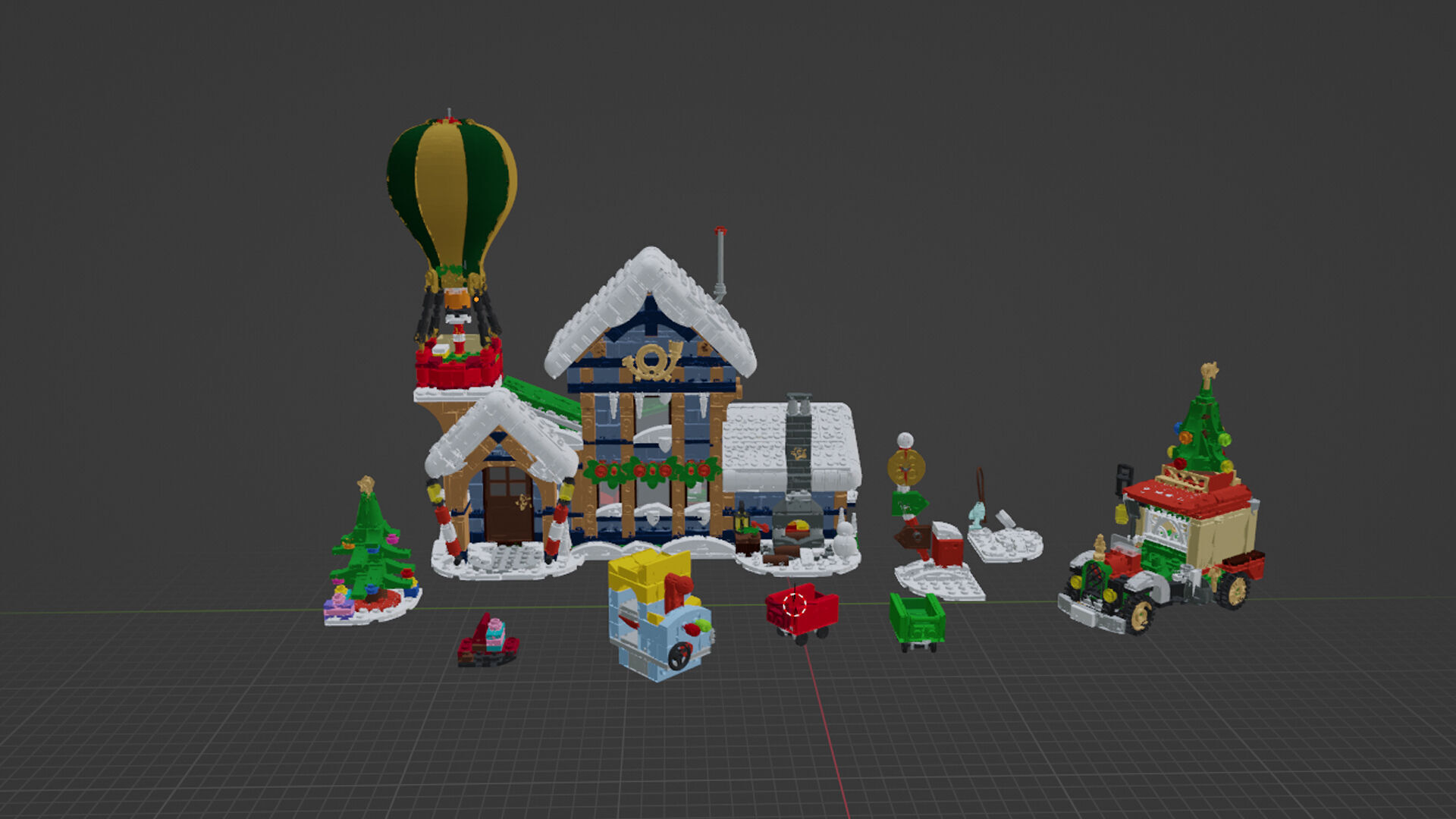 Wikibricks3D - 10339 Santa Post Office 3D print model_1