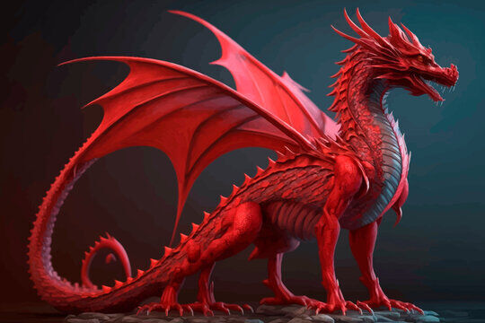 Red Fury Dragon Stylized Fantasy Creature 3D Model Low-poly 3D model_4