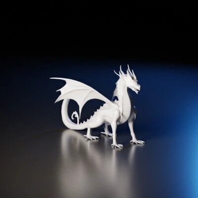 Red Fury Dragon Stylized Fantasy Creature 3D Model Low-poly 3D model_2