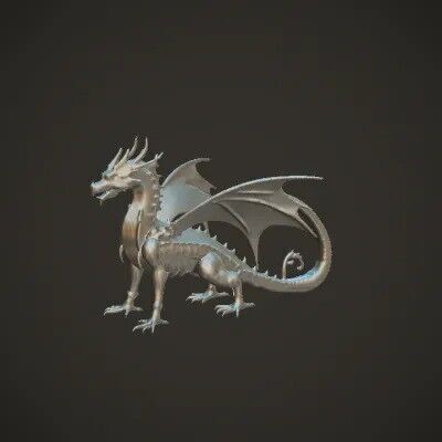 Red Fury Dragon Stylized Fantasy Creature 3D Model Low-poly 3D model_1
