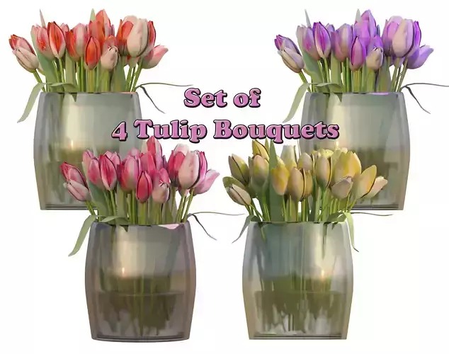 Set of 4 Tulip Bouquets