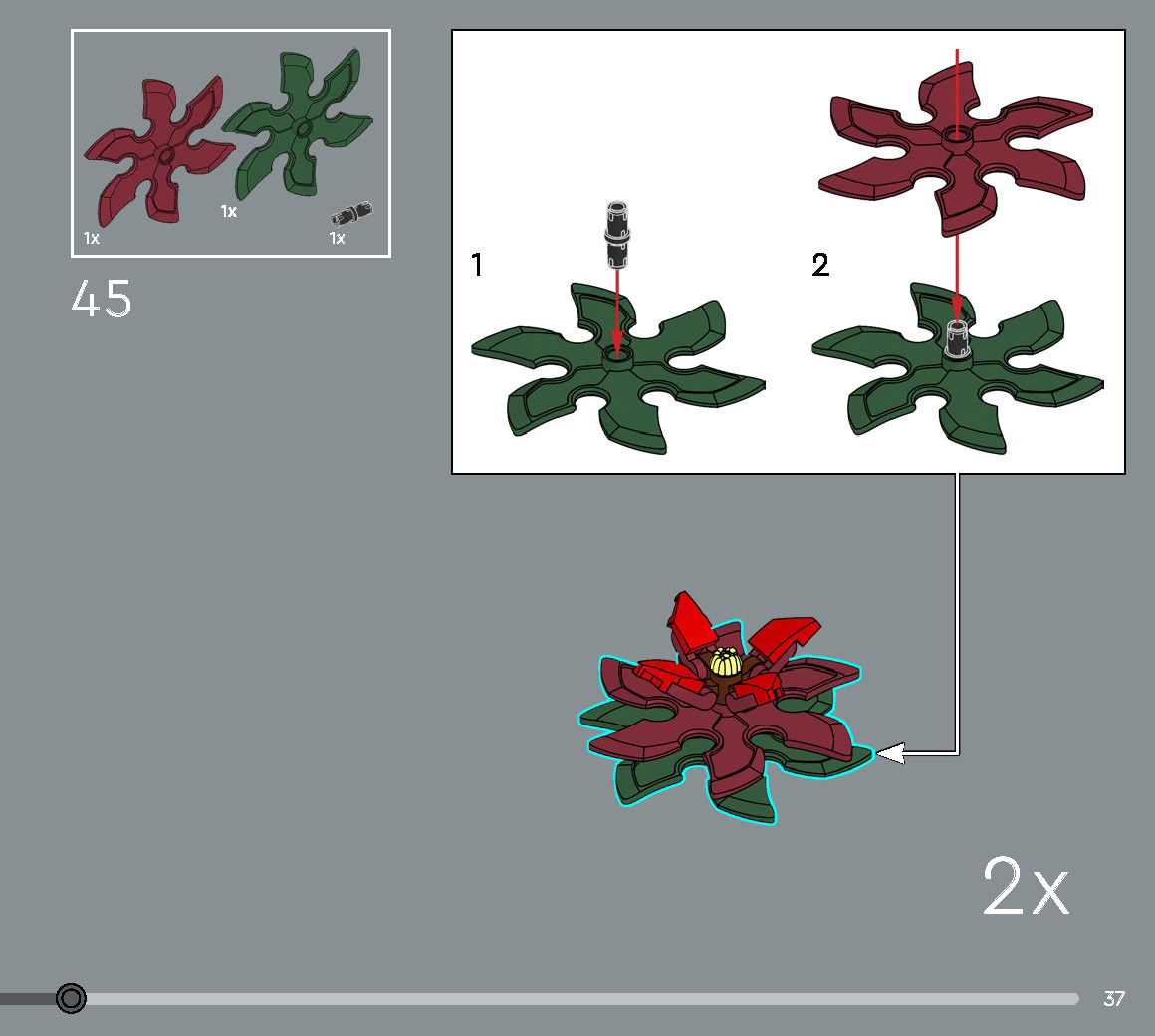 Wikibricks3D - 10370 Poinsettia 3D print model_30