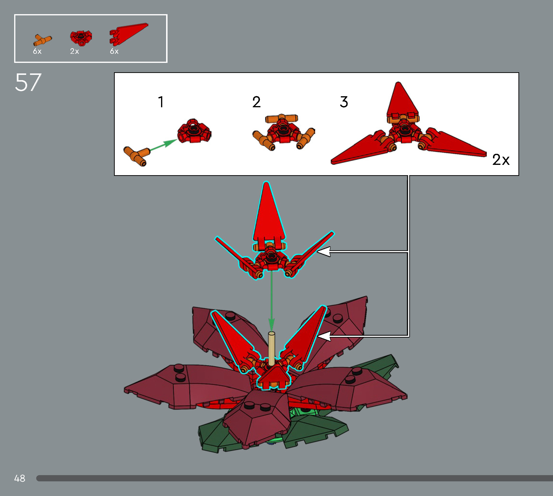 Wikibricks3D - 10370 Poinsettia 3D print model_41