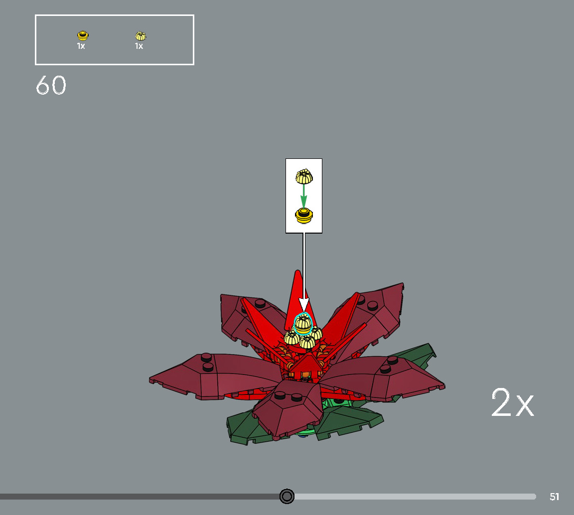Wikibricks3D - 10370 Poinsettia 3D print model_44