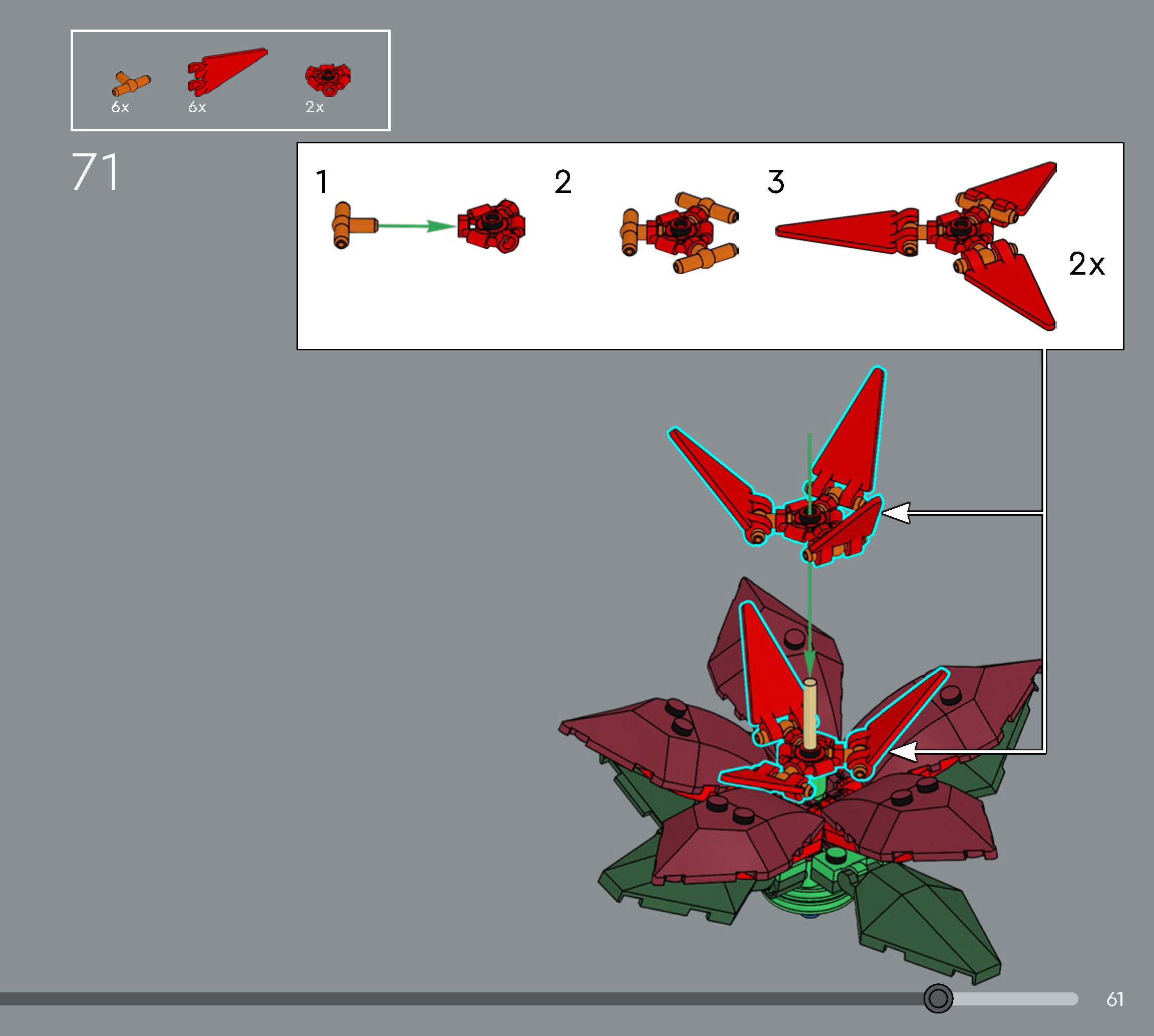 Wikibricks3D - 10370 Poinsettia 3D print model_54