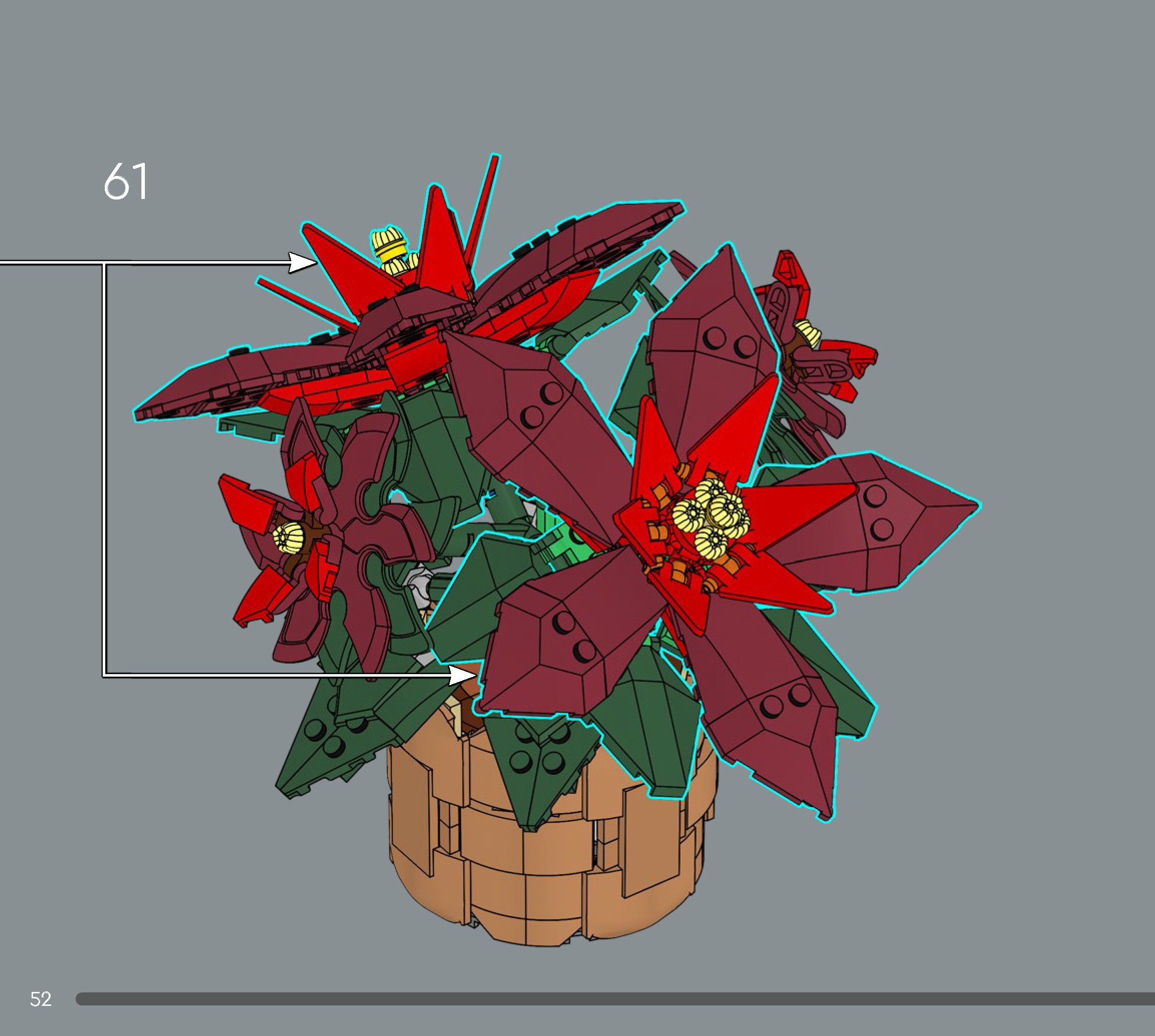 Wikibricks3D - 10370 Poinsettia 3D print model_45