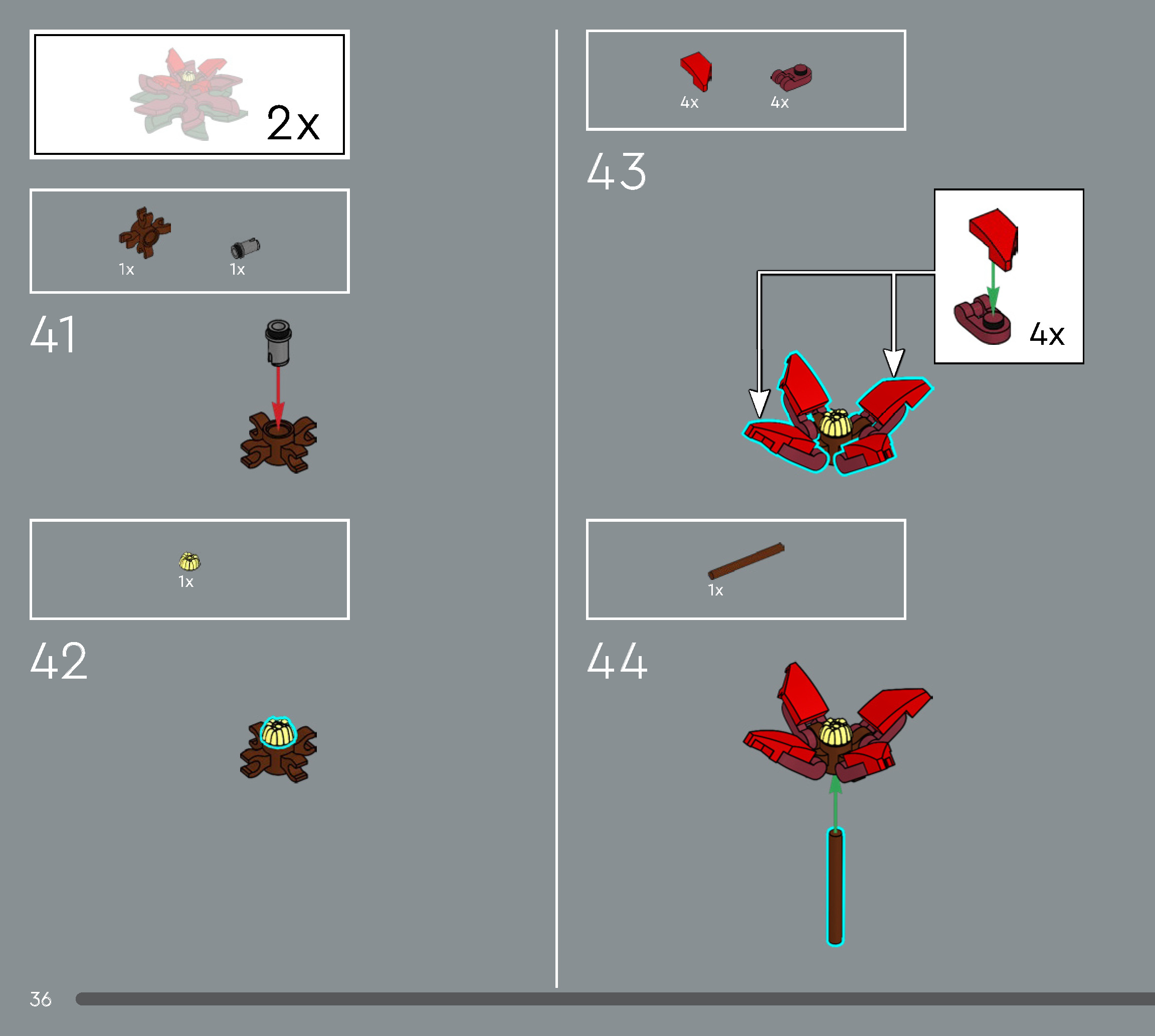 Wikibricks3D - 10370 Poinsettia 3D print model_29