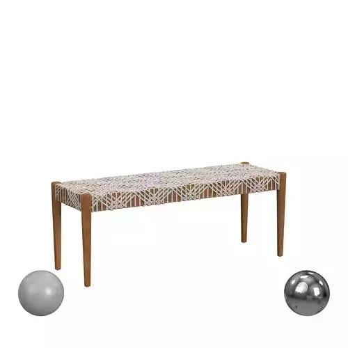 Bandelier Leather Weave Bench