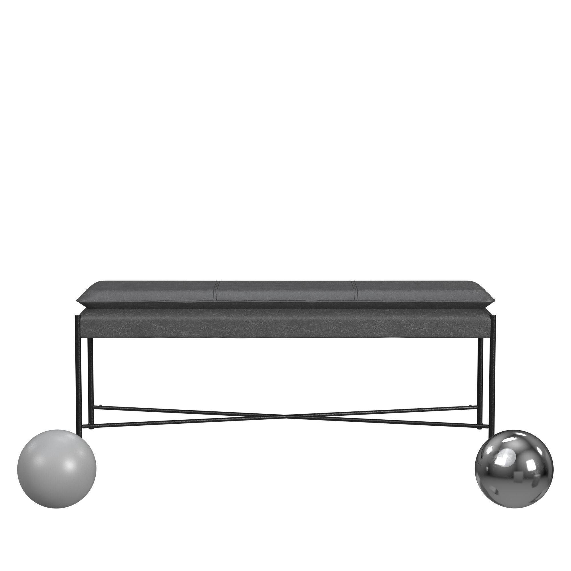 Kara Cushioned X Bench 3D model_1
