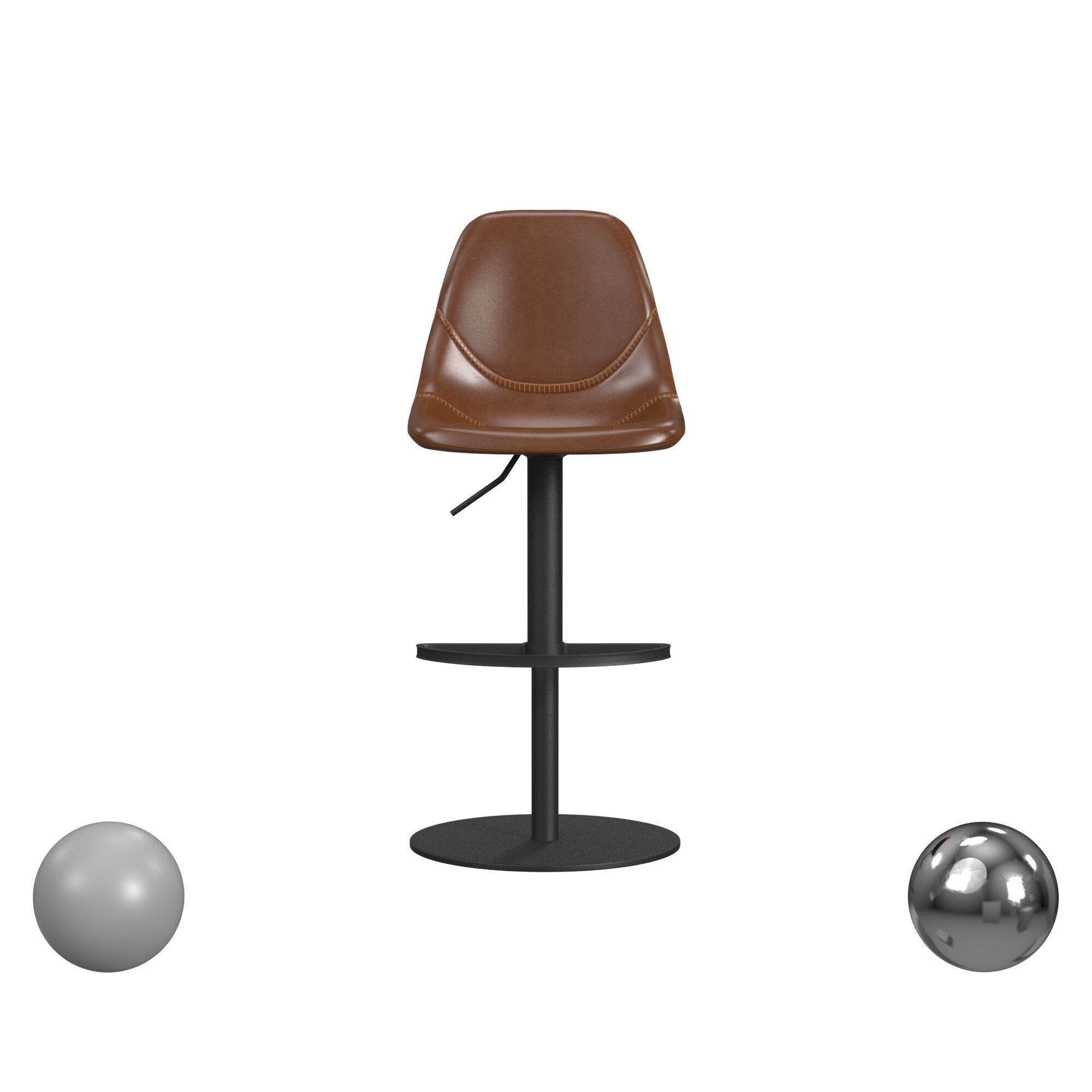 Sky Adjustable Swivel Bar Stool 3D model_1