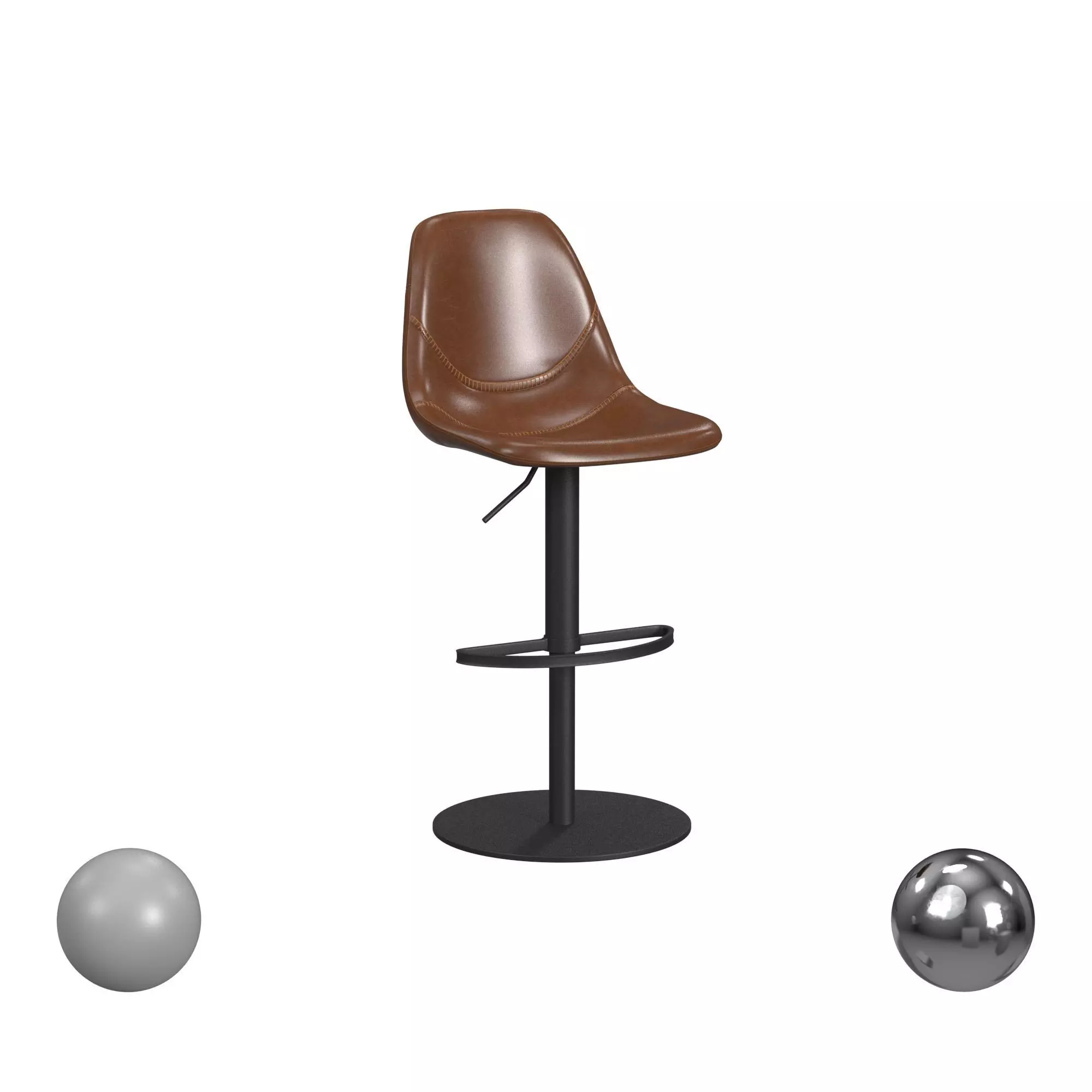 Sky Adjustable Swivel Bar Stool 3D model_0