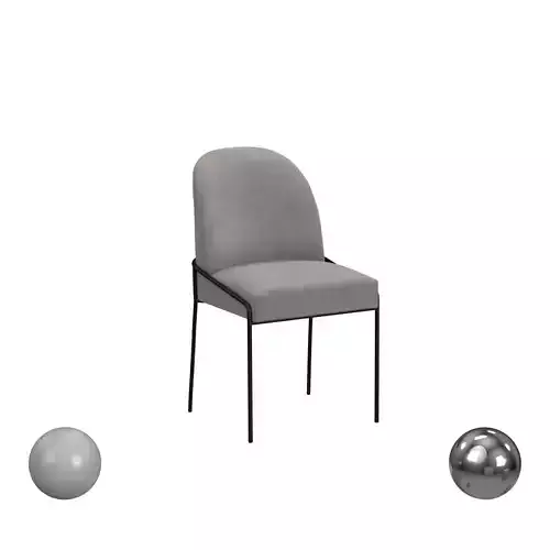 HomePop Modern Metal Dining Chair - Fawn Velvet