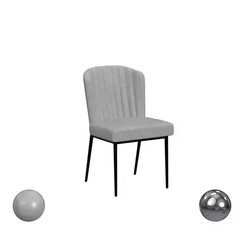 HomePop Channel Back Dining Chair with Metal Legs - Gray Woven