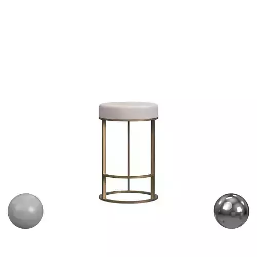 Quinn Counter Stool Beige And Brass