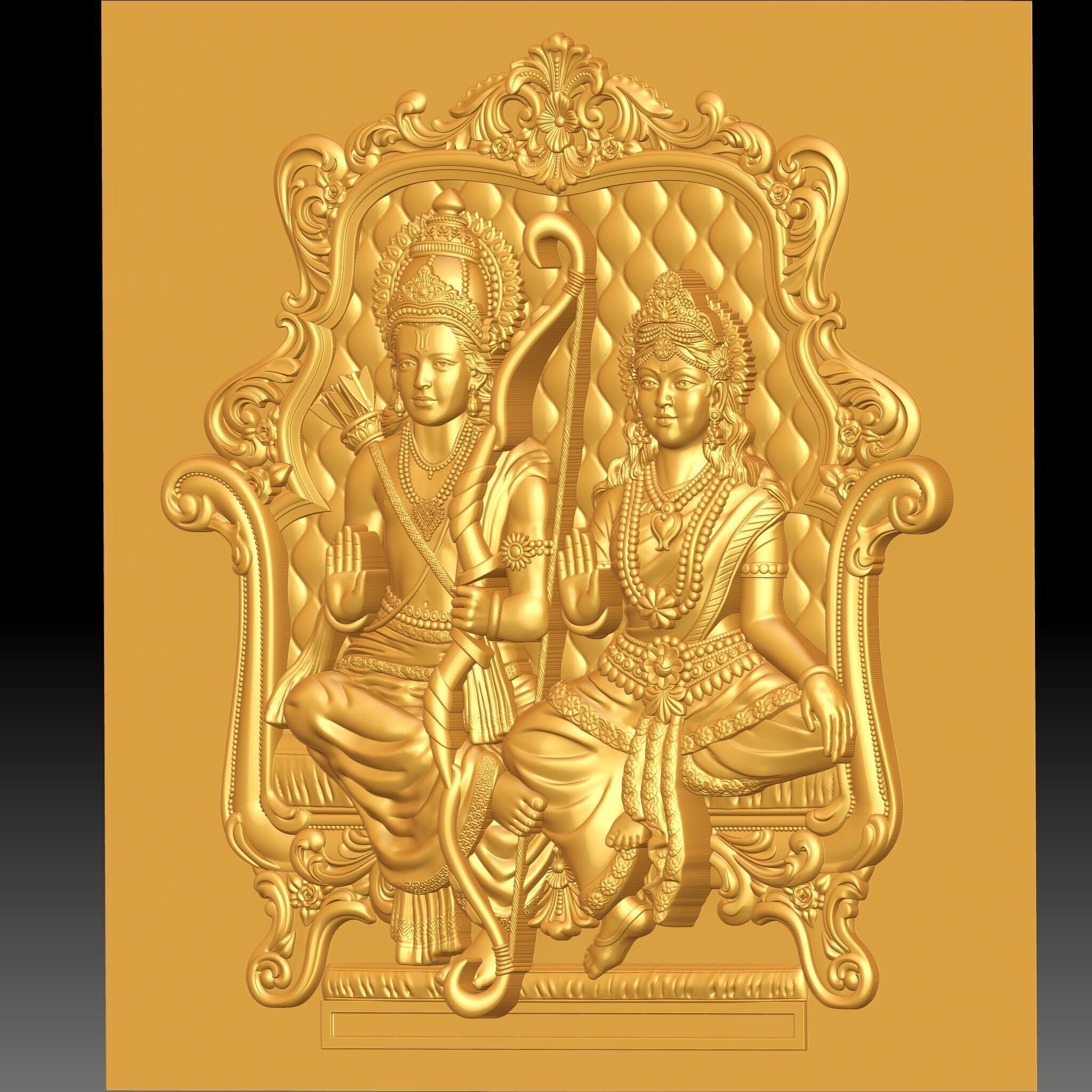 Lord Rama and Goddess Sita  3D print model_3