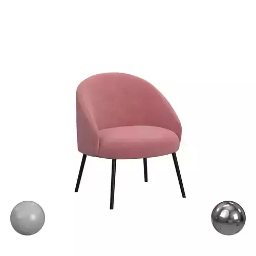 HomePop Modern Velvet Accent Chair - Blush Velvet 3D model