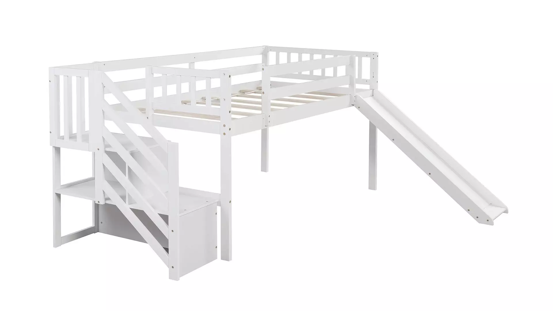 Loft Bed with Slide 3D model_0