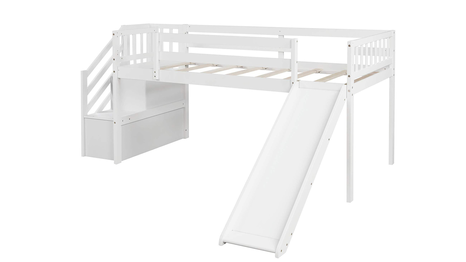 Loft Bed with Slide 3D model_1