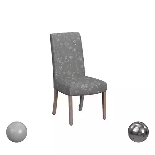 HomePop Scalloped Detail Dining Chair Light Gray Floral With 