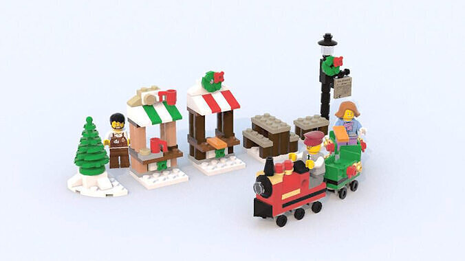 Wikibricks3D - 40262 Christmas Train Ride 3D print model