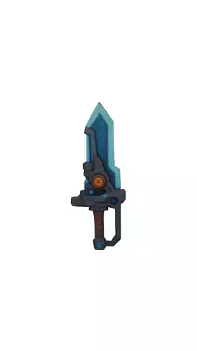 Futuristic Hybrid Blade-Gun Weapon