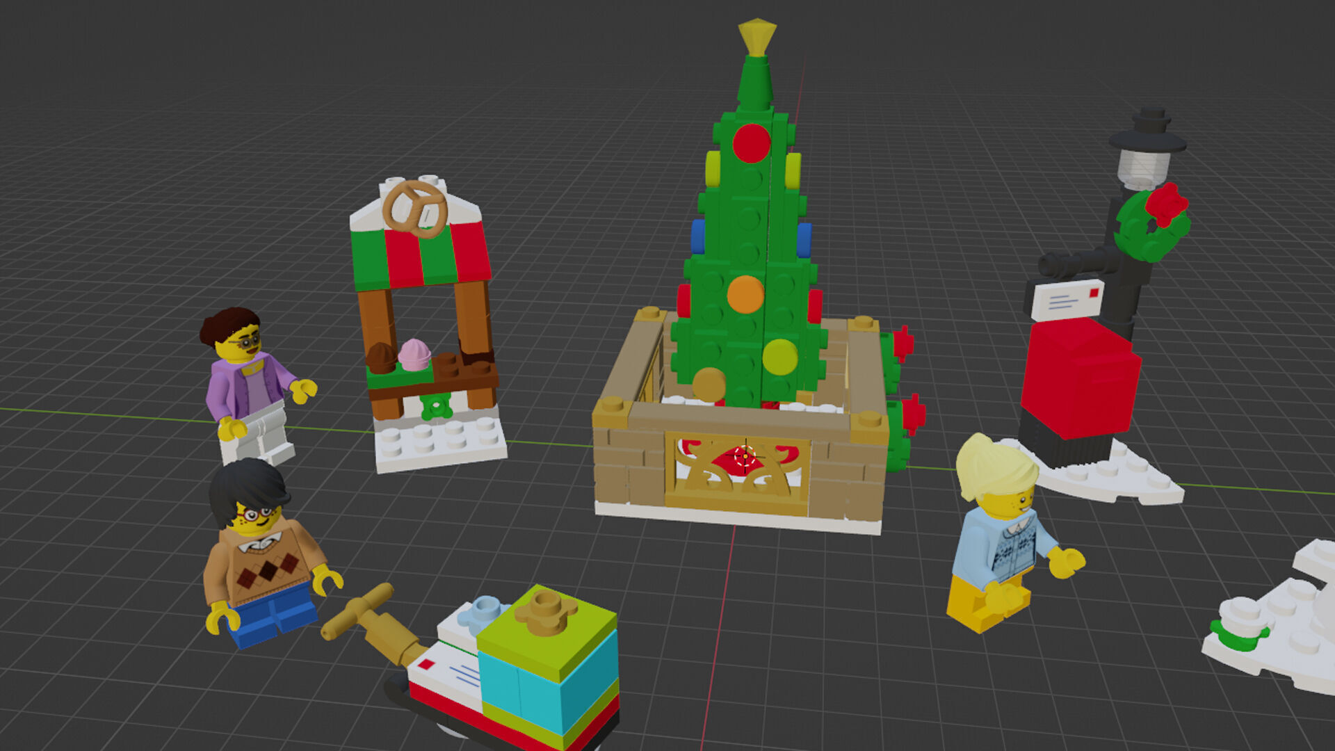Wikibricks3D - 40263 Christmas Town Square 3D print model_1