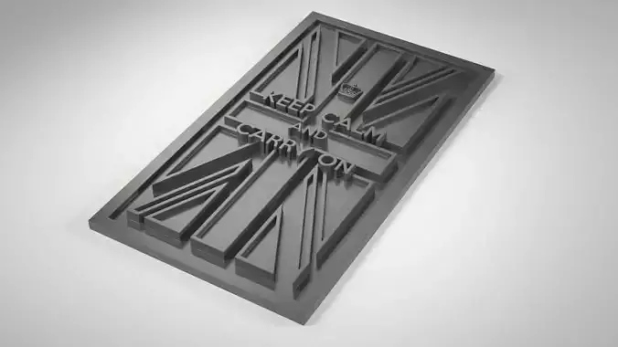 Keep Calm and Carry on Plate 3D print model