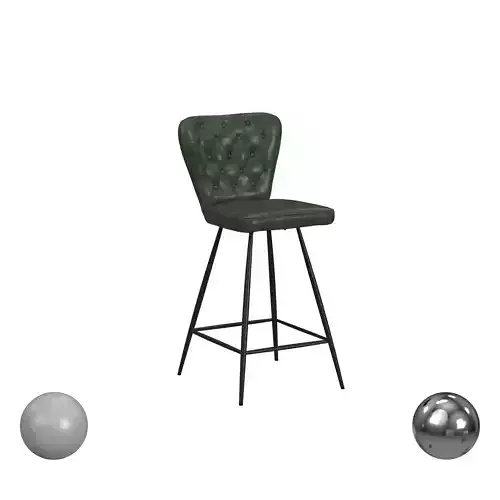 Ashby Mid Century Modern Leather Tufted Swivel Counter Stool