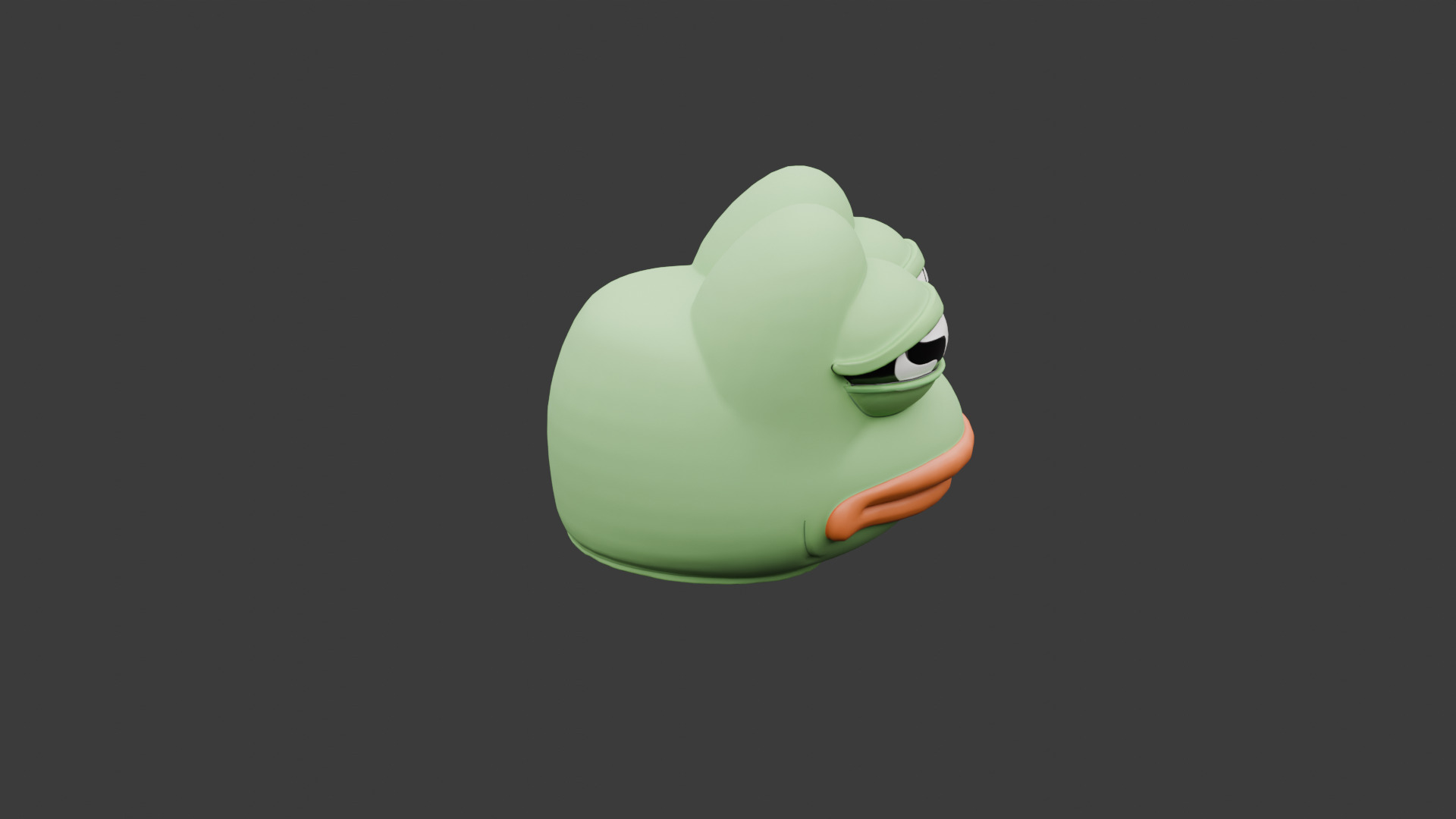 Pepe Frog Head 3D Model 3D print model_4