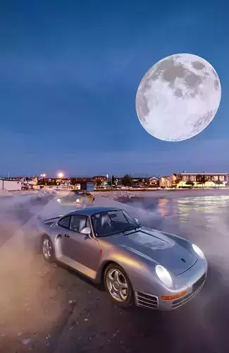 Luxury Porsche Car Showroom Scene  3D model