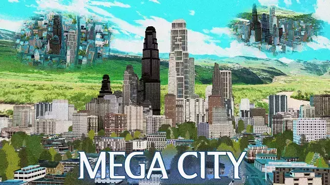 Toon Mega City 1  Low-poly 3D model