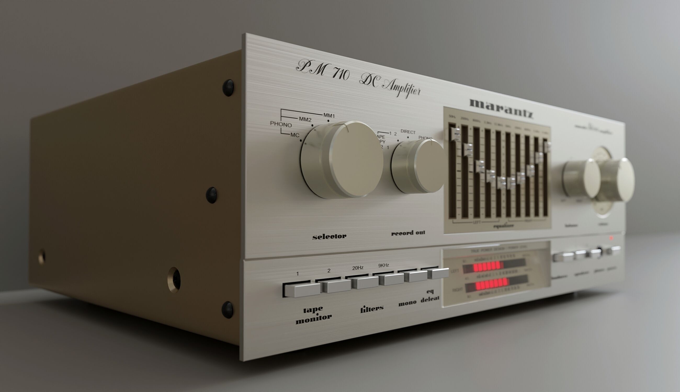 Japanese vintage amplifier 710 3D model_3